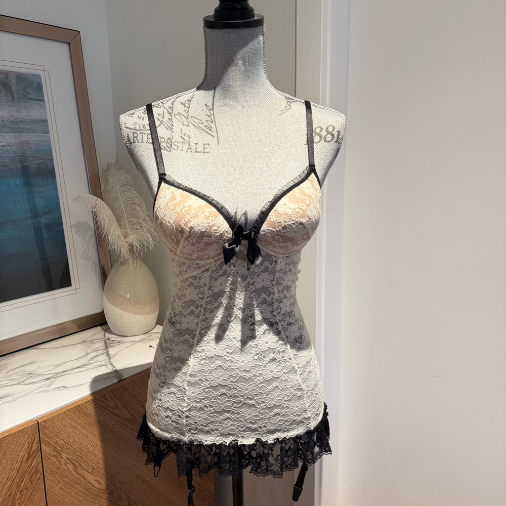 Elegant Lace Lingerie  - Black and Cream